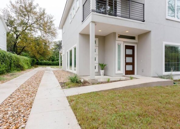Kuhlman Unit A — completed home, front entry and walkway