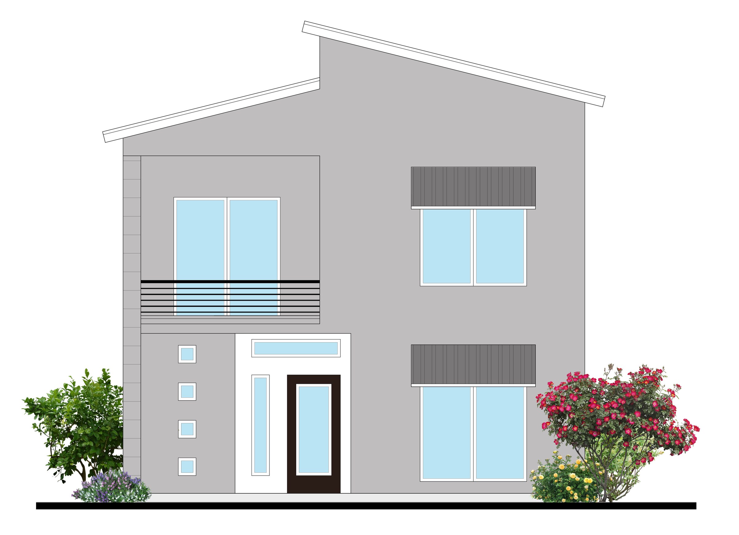 Kuhlman Unit A — front elevation drawing