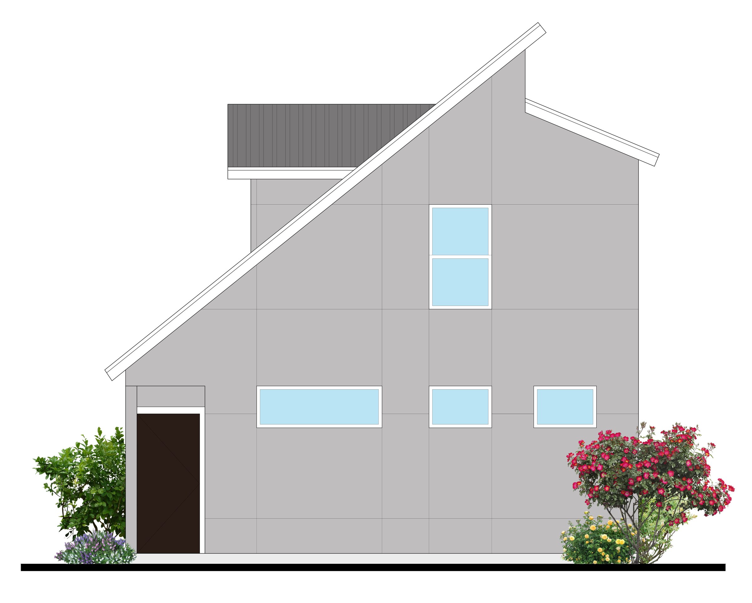 Kuhlman Unit B — elevation front drawing