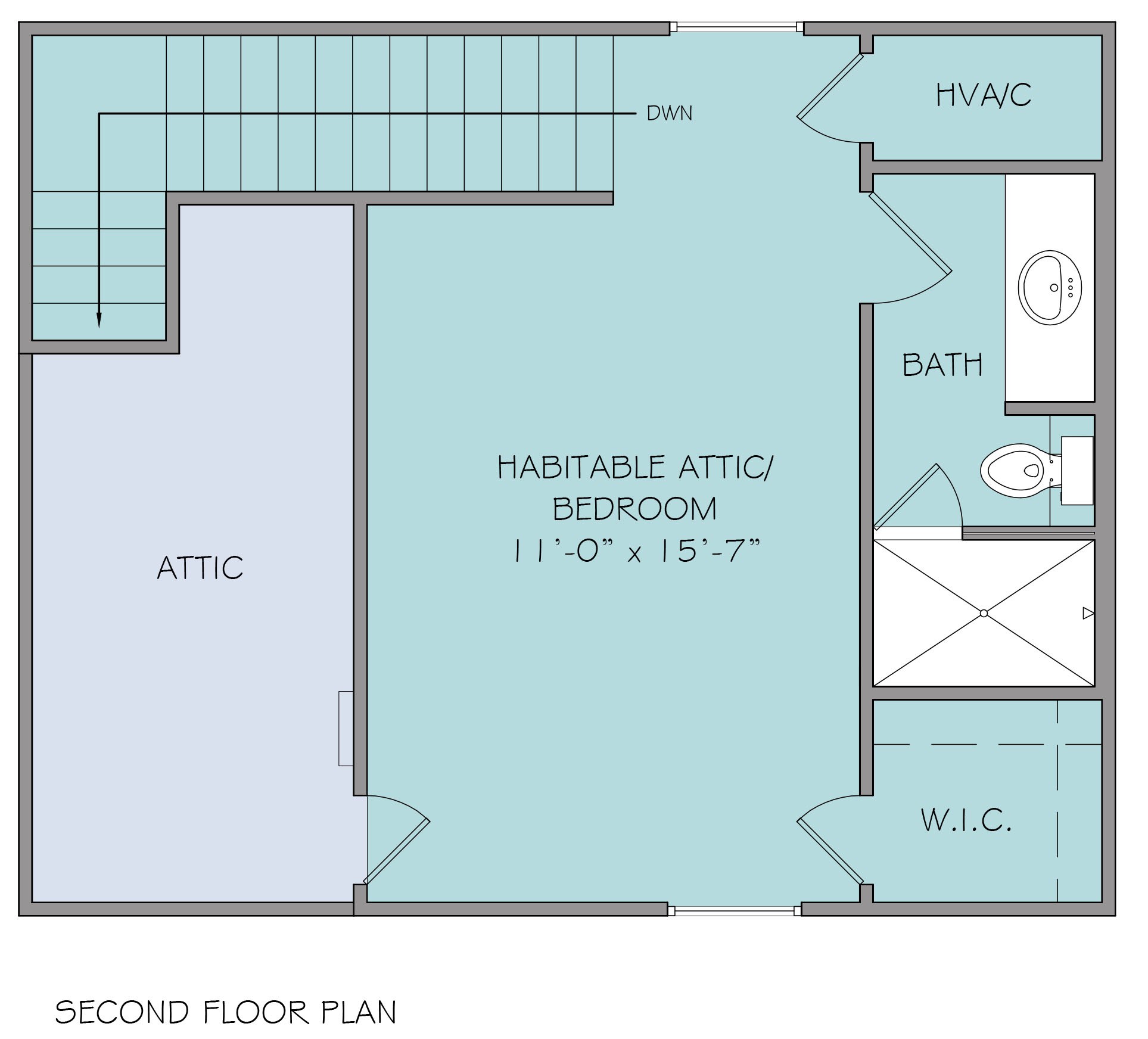 Kuhlman Unit B — plan level 2 drawing