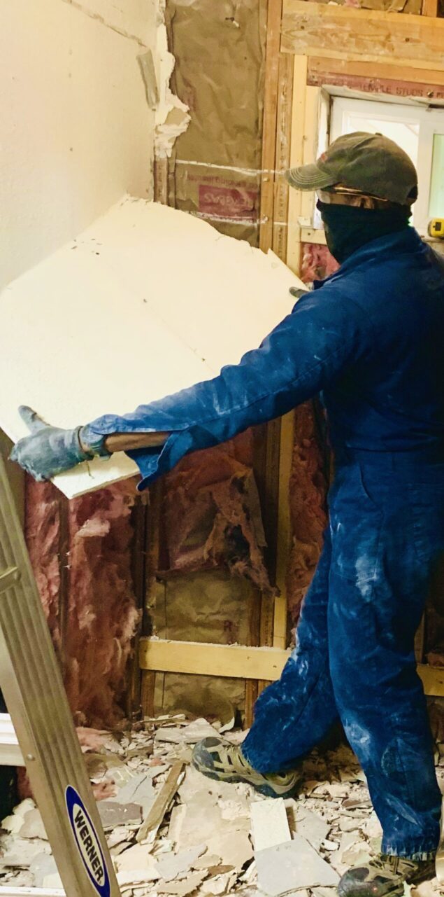 Oak Crest — open walls after demolition