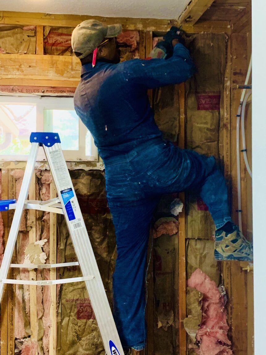 Oak Crest — plumbing rough-in for the new walk-in shower