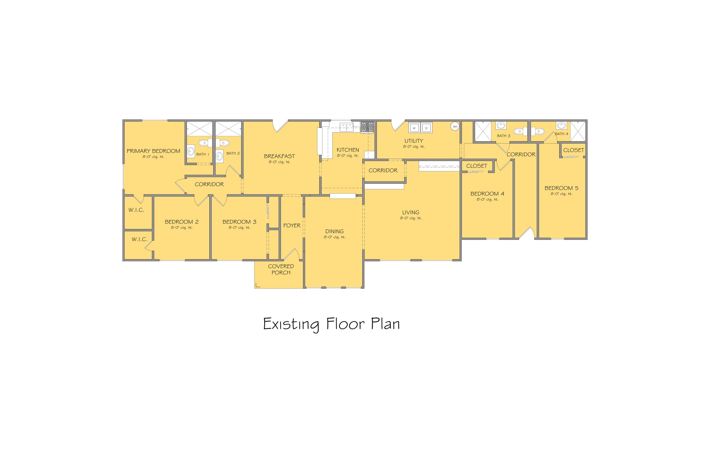 Owens Road – Waller Whole-House Renovation — existing floor plan