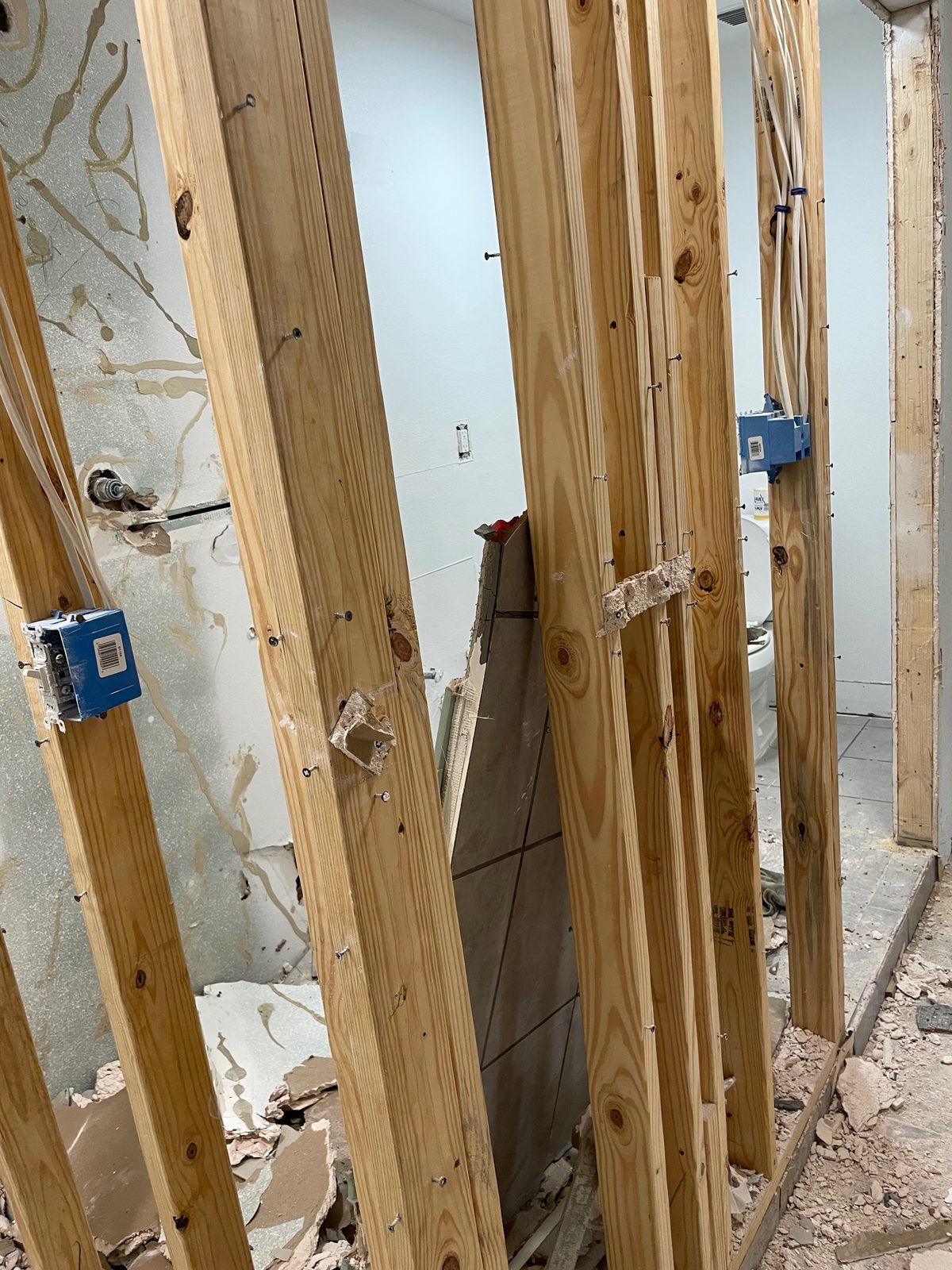 Owens Road – Waller Whole-House Renovation — new framing setting the revised layout