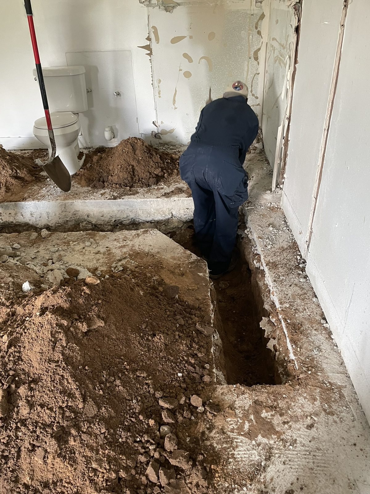 Owens Road – Waller Whole-House Renovation — plumbing runs in the open walls