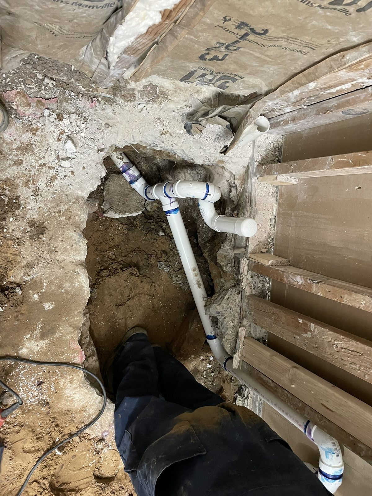 Owens Road – Waller Whole-House Renovation — rough-in coordinated in the ceiling