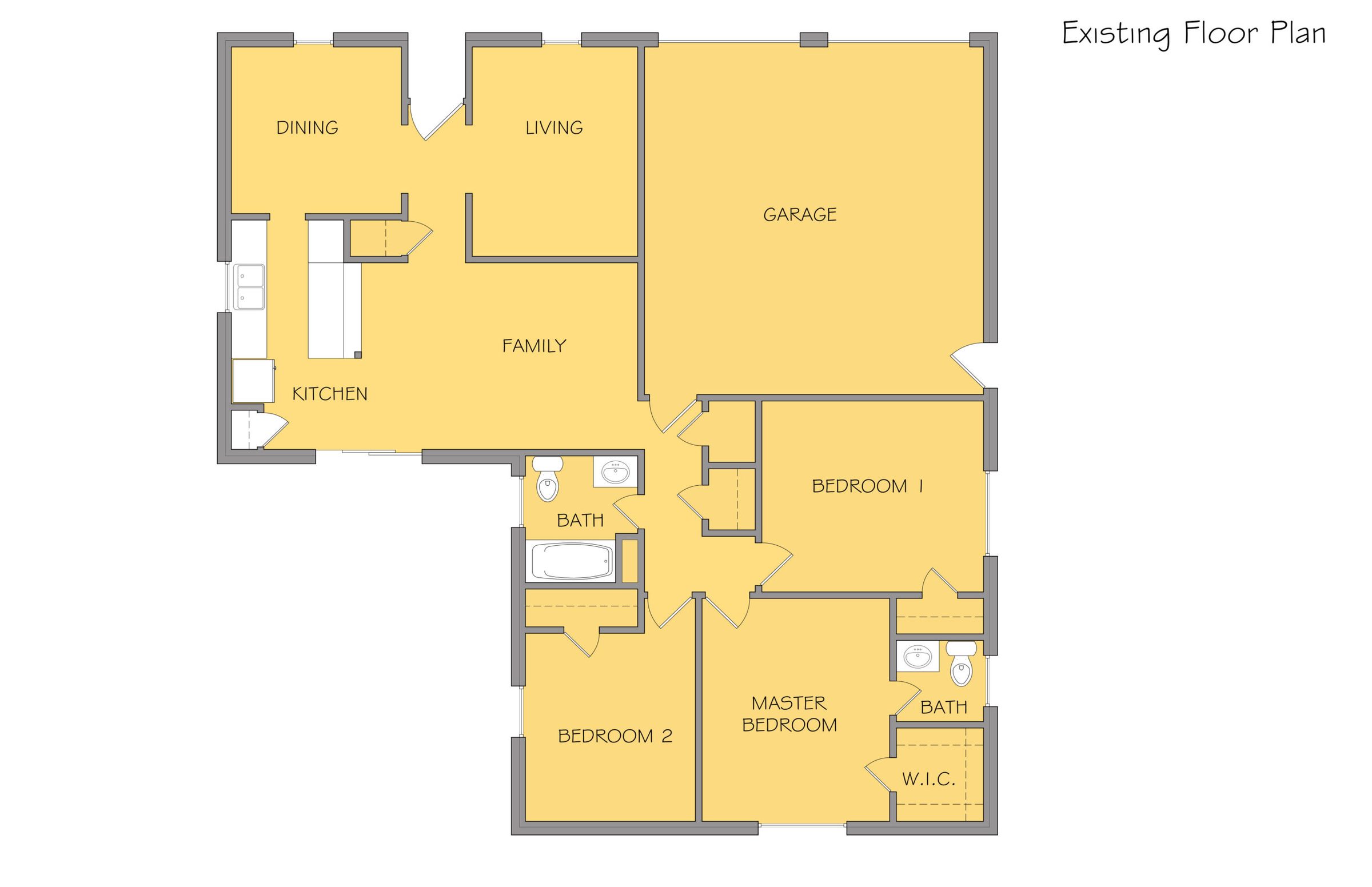 Southspring Residence — existing plan floor plan drawing